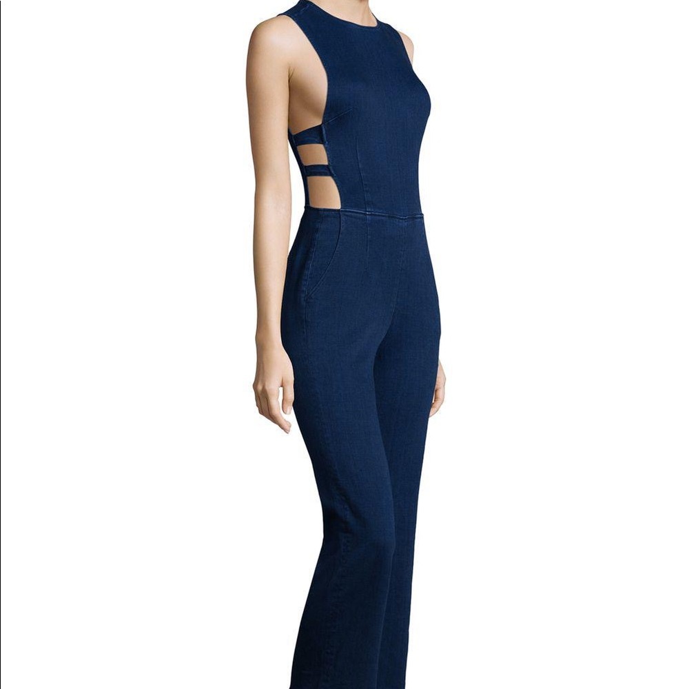 3x1 NYC Women's Blue Tabby Cutout Denim Jumpsuit